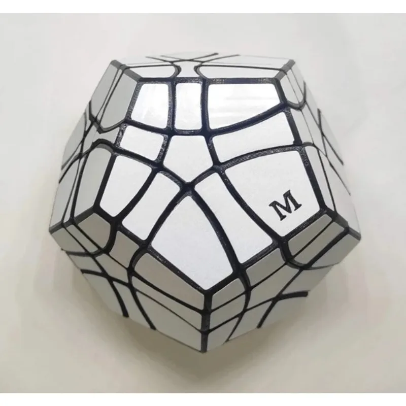 Calvin's Puzzle 3x3 Cube Megaminx Mirror Cube Black Body with White Stickers (Manqube Mod) Cast Coated Magic Cube Toys