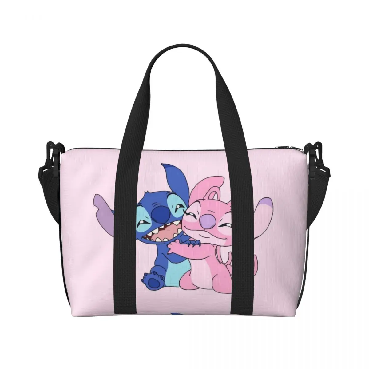 Custom Lilo And Stitch Groceries Tote Shopping Bag Women Large Capacity Disney Beach Gym Travel Bags