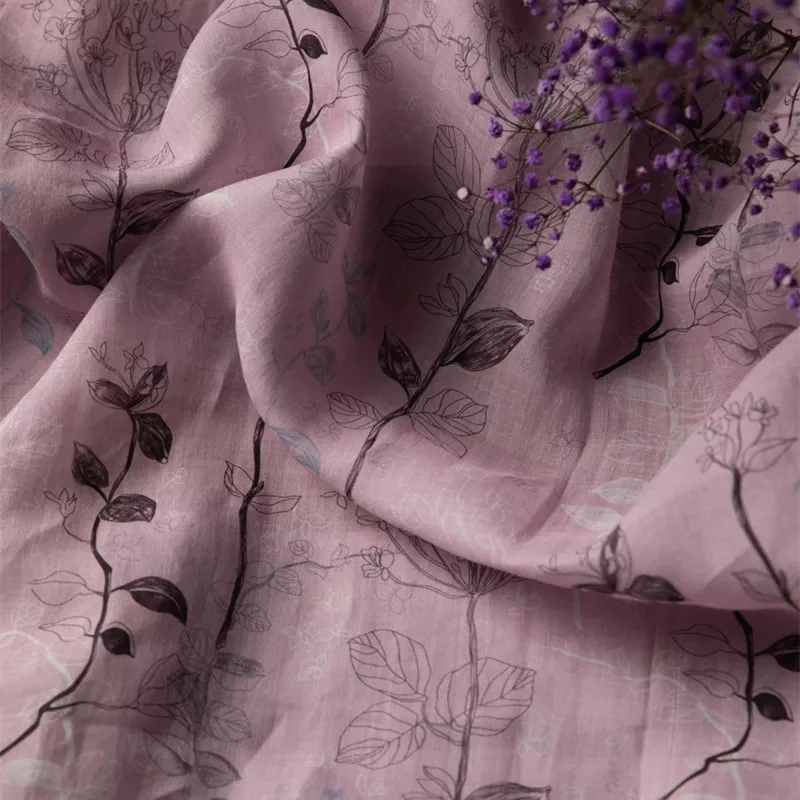

1yard High quality ramie fabric pastoral print fabric for patchwork gowns,dresses,shirts cheongsam sewing