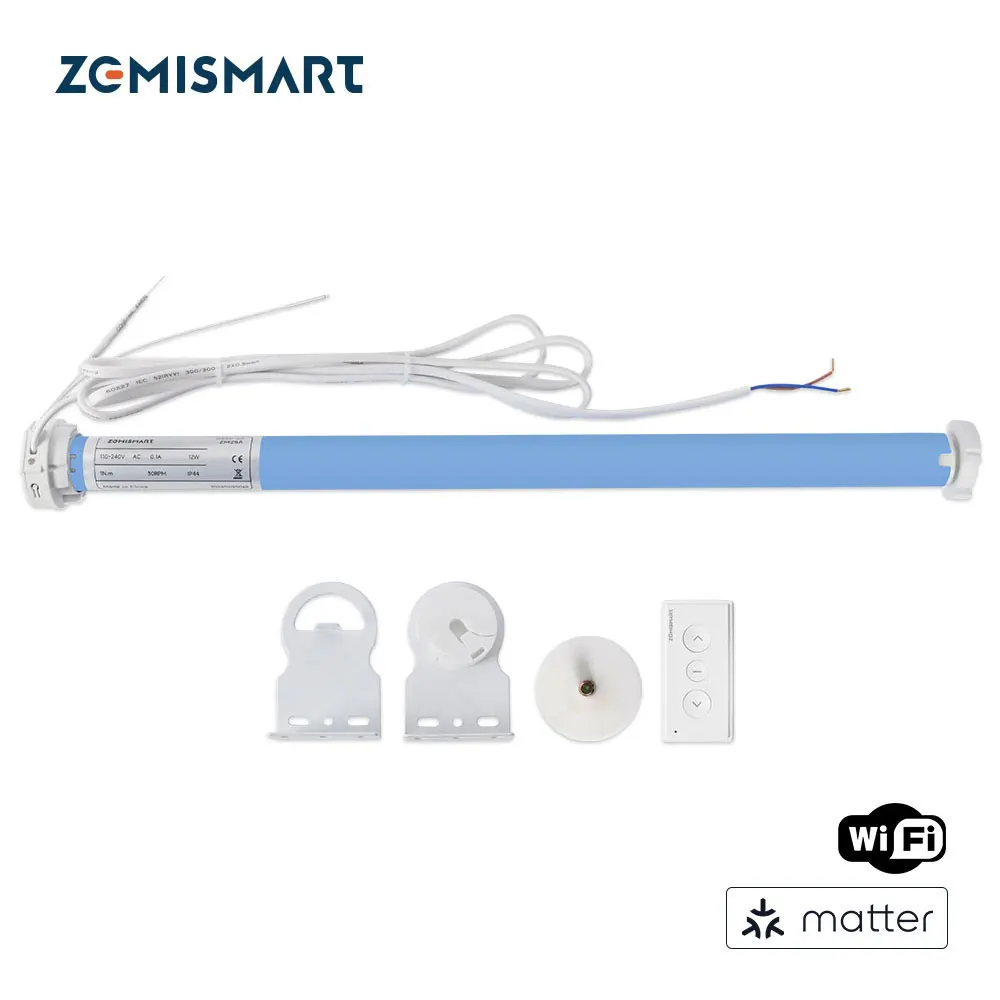 Zemismart Matter Over WiFi Roller Shade Blinds Motor for 37 38mm Tube Homekit Google Home Alexa Smartthings App Control