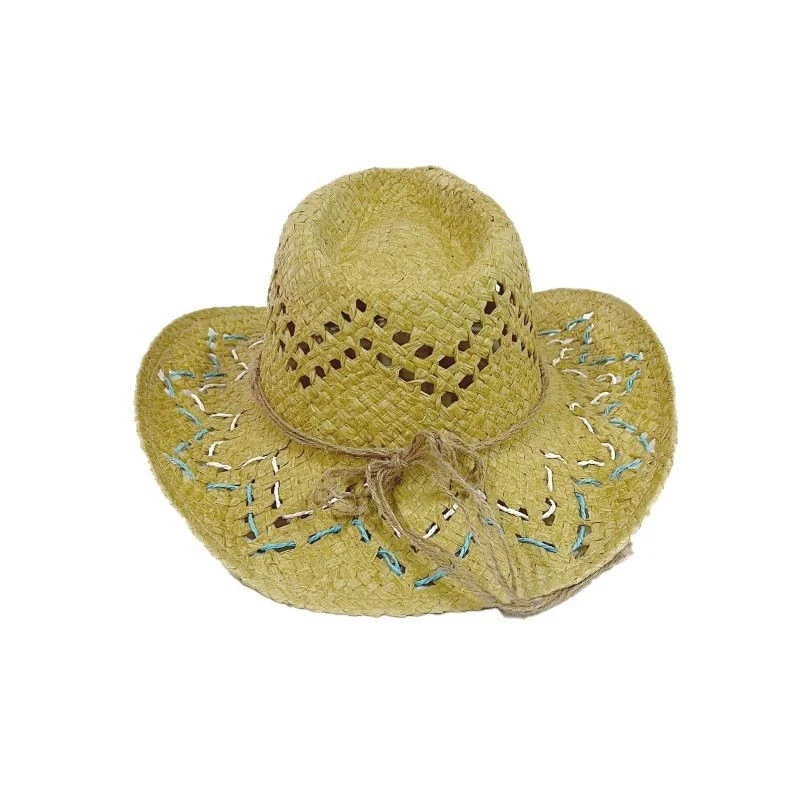 Men's cowboy hat 2025 gradient color men and women classic retro hollow unisex curled brim wide brim sun hat casquette homme