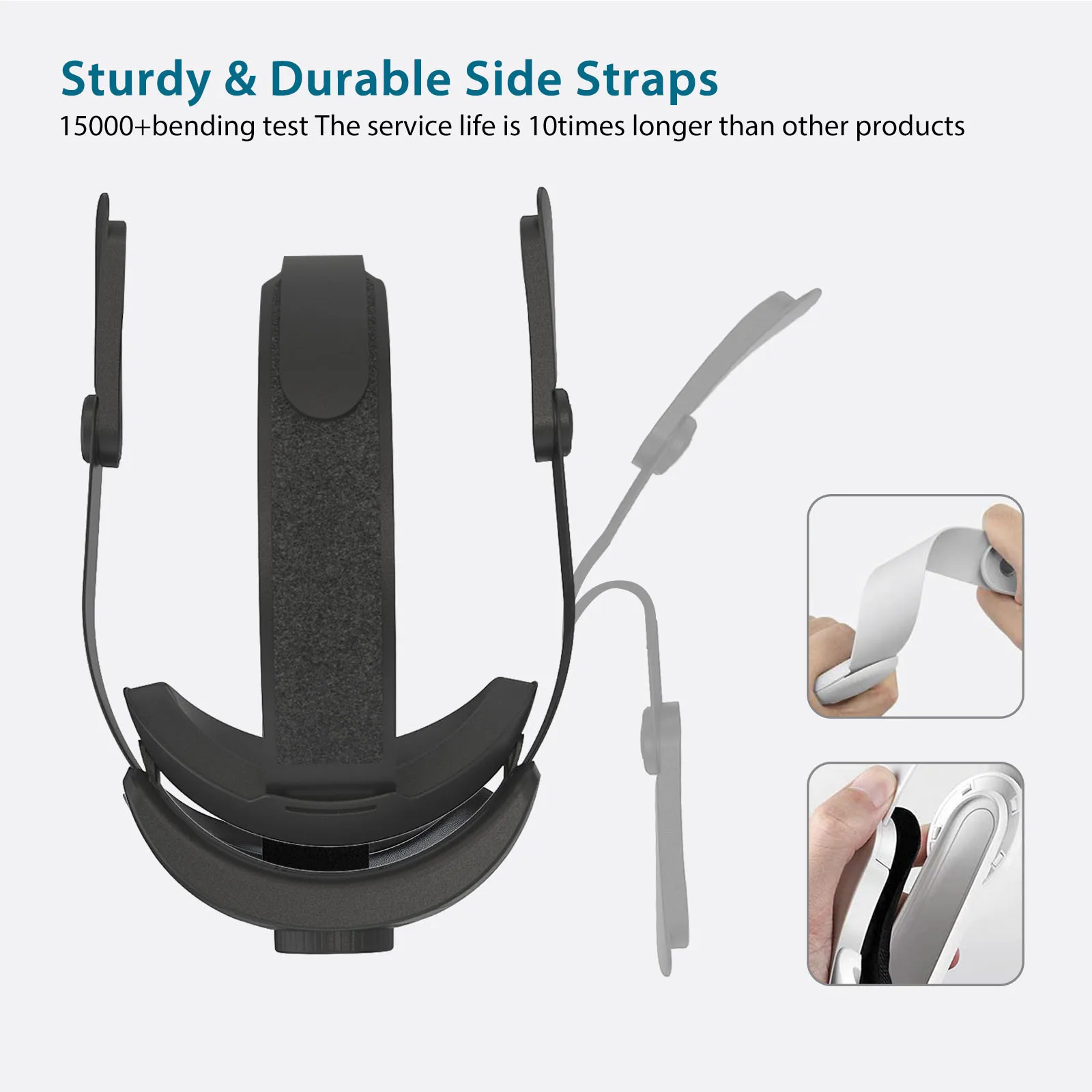 Motorless Adjustable Head Strap for Meta/Oculus Quest 2 Highly Elasticated Foam VR head strap Accessory with No Facial Pressure