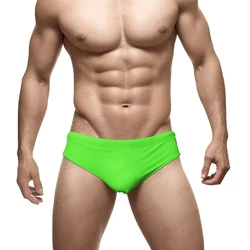 Sexy Mens Solid Swim Briefs Nylon Quick Dry Swimwear Summer Male Pad Push Up Sport Beach Surfing Trunks Mayo Short Bathing Suit