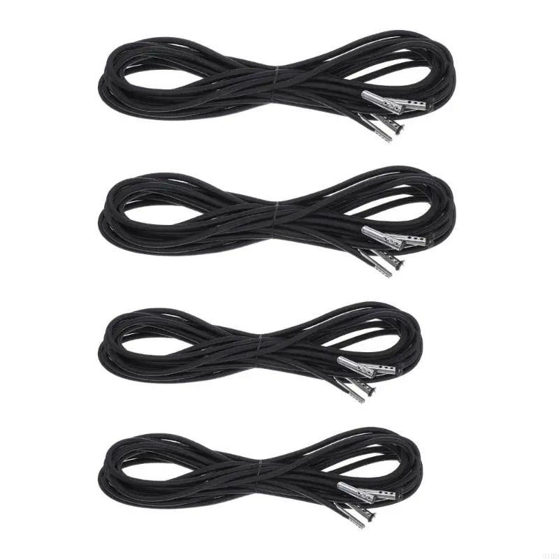 Zestaw 4 wytrzymałych pasków bungee do leżaków plażowych i krzeseł składanych Elastyczne sznurki do mocowania z konstrukcją na