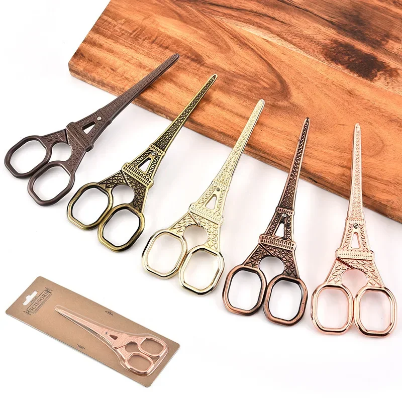 1pcs Vintage Needlework Scissors Eiffel Tower Tailor Scissors Antique Craft Embroidery Trimming Scissors Sewing Shears