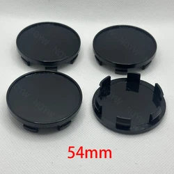 4Pcs/Set 54mm Car Wheel Center Hub Caps Wheel Rim Hubcap Black Silver ABS Hubcap Dust-proof Covers Car Modification Accessories