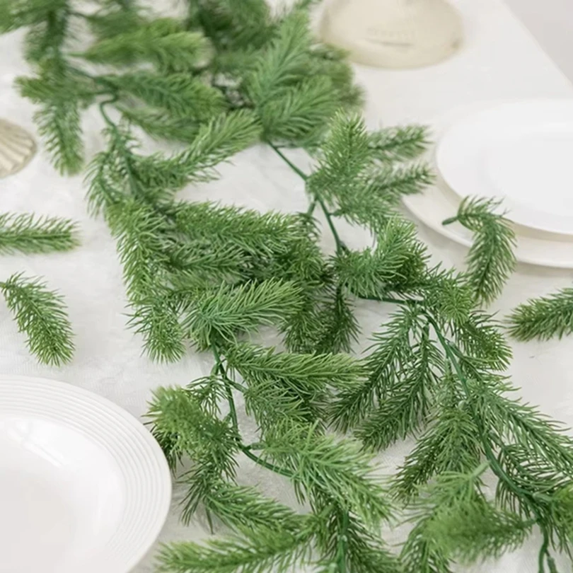 

Artificial Plant Green Pine Needle Vine Christmas Tree Decoration Outdoor Garden Home Living Room Festive Party Wedding Ornament
