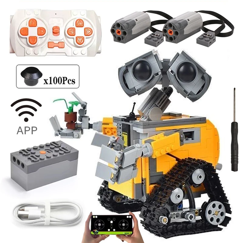 Novo 687 pçs parede quente e aplicativo de alta tecnologia motorizado rc robô funções figuras bloco de construção técnico para crianças brinquedos presente