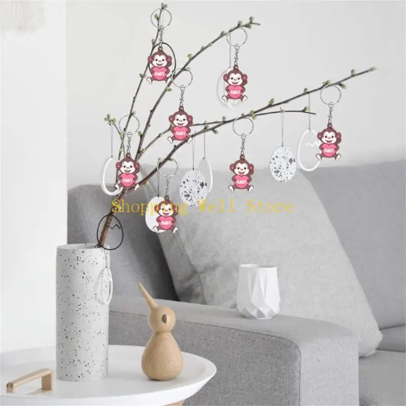 KX4B 30 Set Baby Shower Return Favoule, y compris le porte-clés Organzas les cartes remerciement des cartes invités