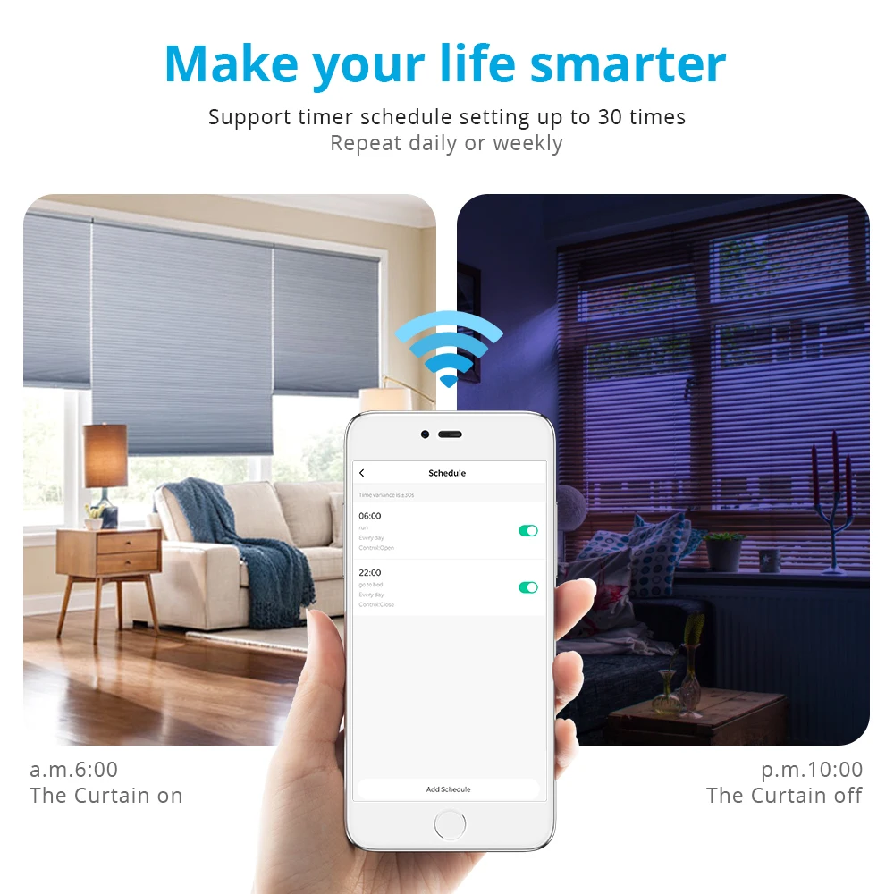 Zemismart-Motor de persiana enrollable WiFi para tubo de 37mm, Control inteligente de vida inteligente, Alexa y Google Home, compatible con Control Alexa y Google Home