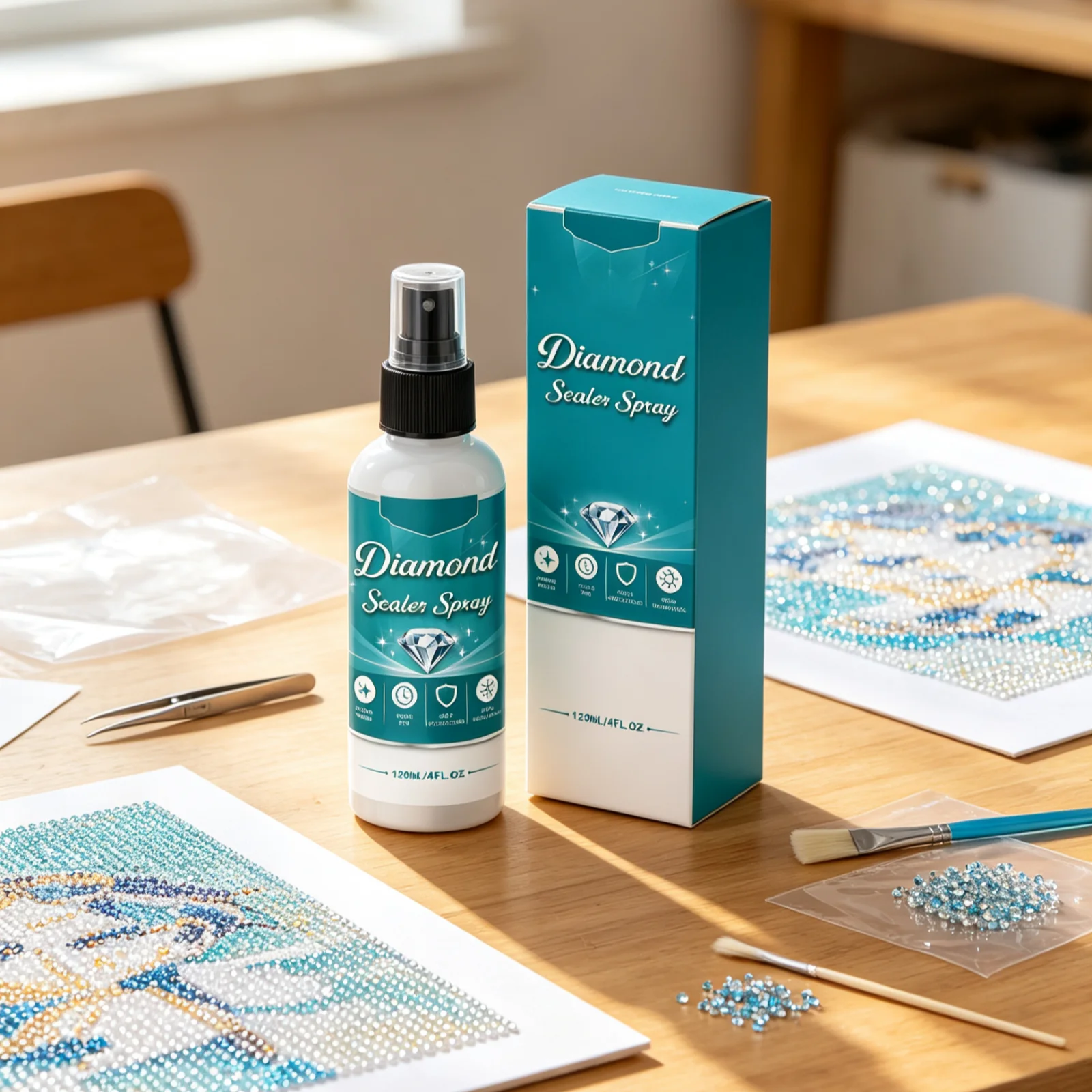 Diamond Painting Sealer Spray Quick Dry Transparent Even Coverage Protective Original Color Anti-Drop Diamond Sealer Spray 120ml