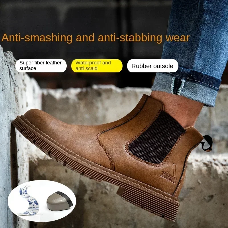 

DurableHigh-top Soft Breathable Steel Toe Anti-smash And Puncture-proof Safety Shoes One Piece Dropshipping