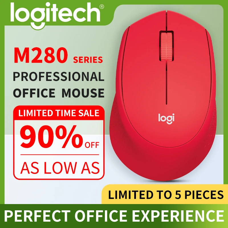 ماوس المكتب Logitech M280 Professional مدمج وهادئ ومريح للحمل ومريح للمس ومصمم خصيصًا