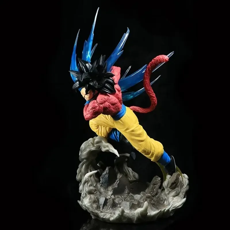 41cm Dragon Ball Goku GT Figure GK Super Saiyan 4 SSJ4 KAMEHAMEHA WAVE Son Goku Action Figures PVC Anime Collection Model Toys