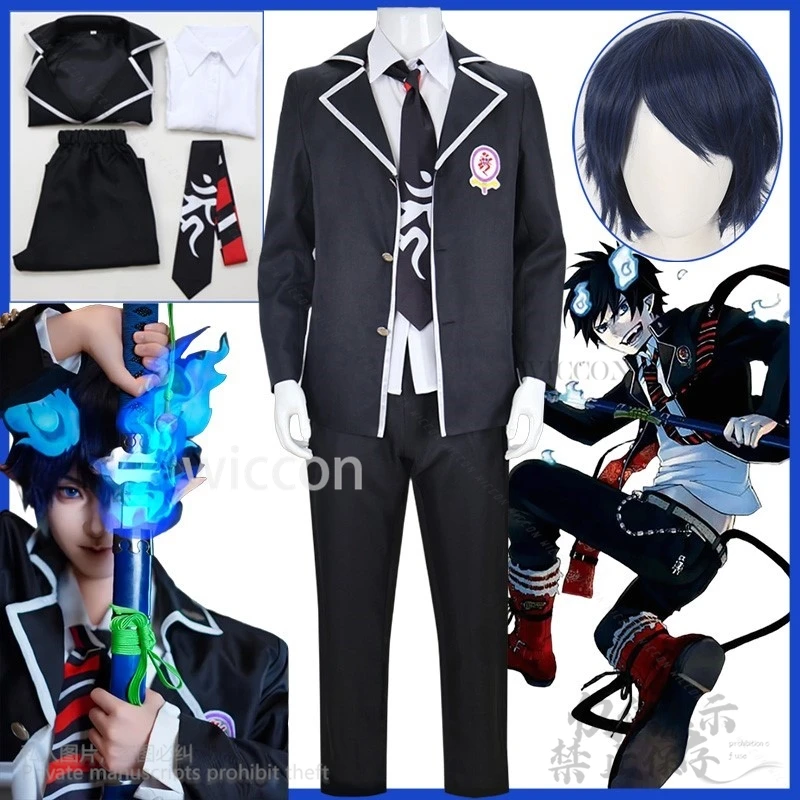 Anime Ao No Exorcist Cosplay Rin Okumura Costume DK School Uniform Coat Pants Wigs For Halloween Christmas Party Cos Customized