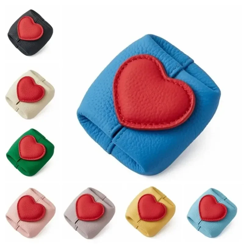 1/2 Pcs Imitation Genuine Leather Coin Small Coin Purse Cute Compact Lightweight Contrasting Color Coin Head Layer Cowhide