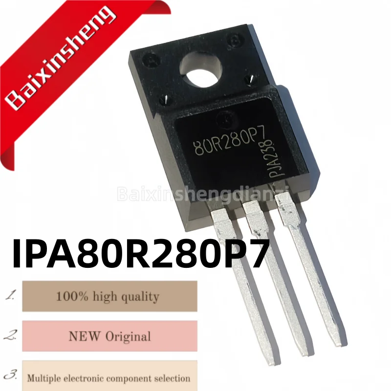 10/30 pieces, 80R280P7, 17A800V, IPA80R280P7, TO-220F, brand new MOSFET
