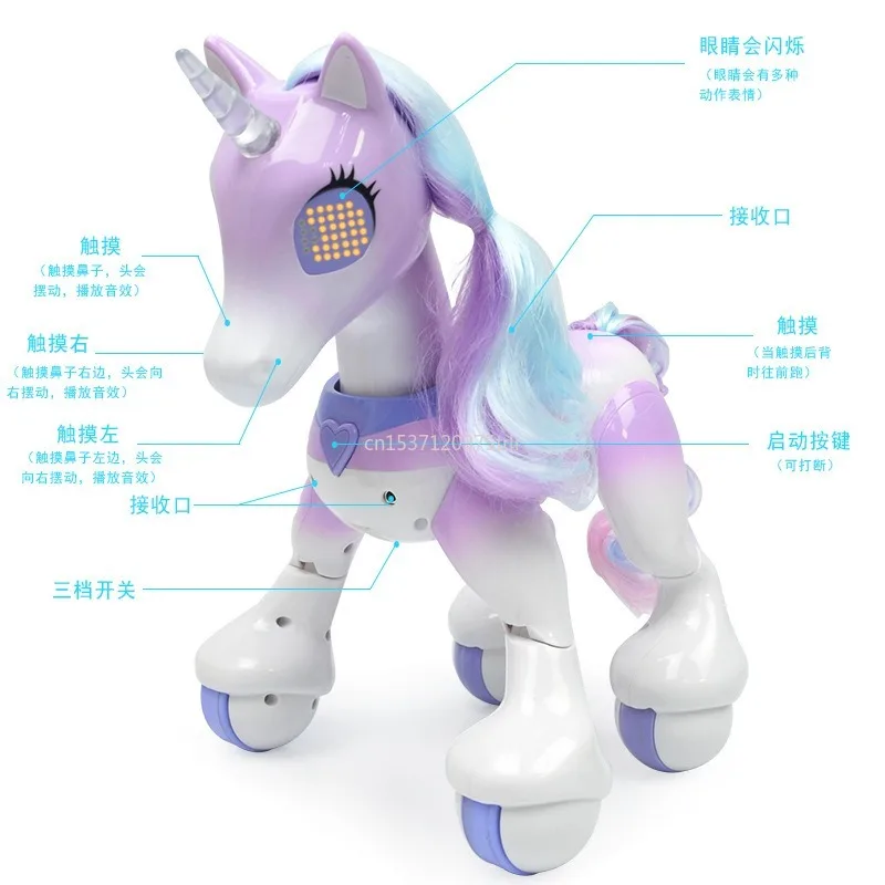 Unicorn Electric Toys Unicorn Toy Electric Remote Control Unicorn Child Robot Touch Induction Enlightenment Gifts for Children