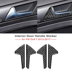For Vw Golf 7 Mk7 GTI Carbon Fibre Interior Door Handle Decorative Stickers Car Tuning Accessories 4PCS