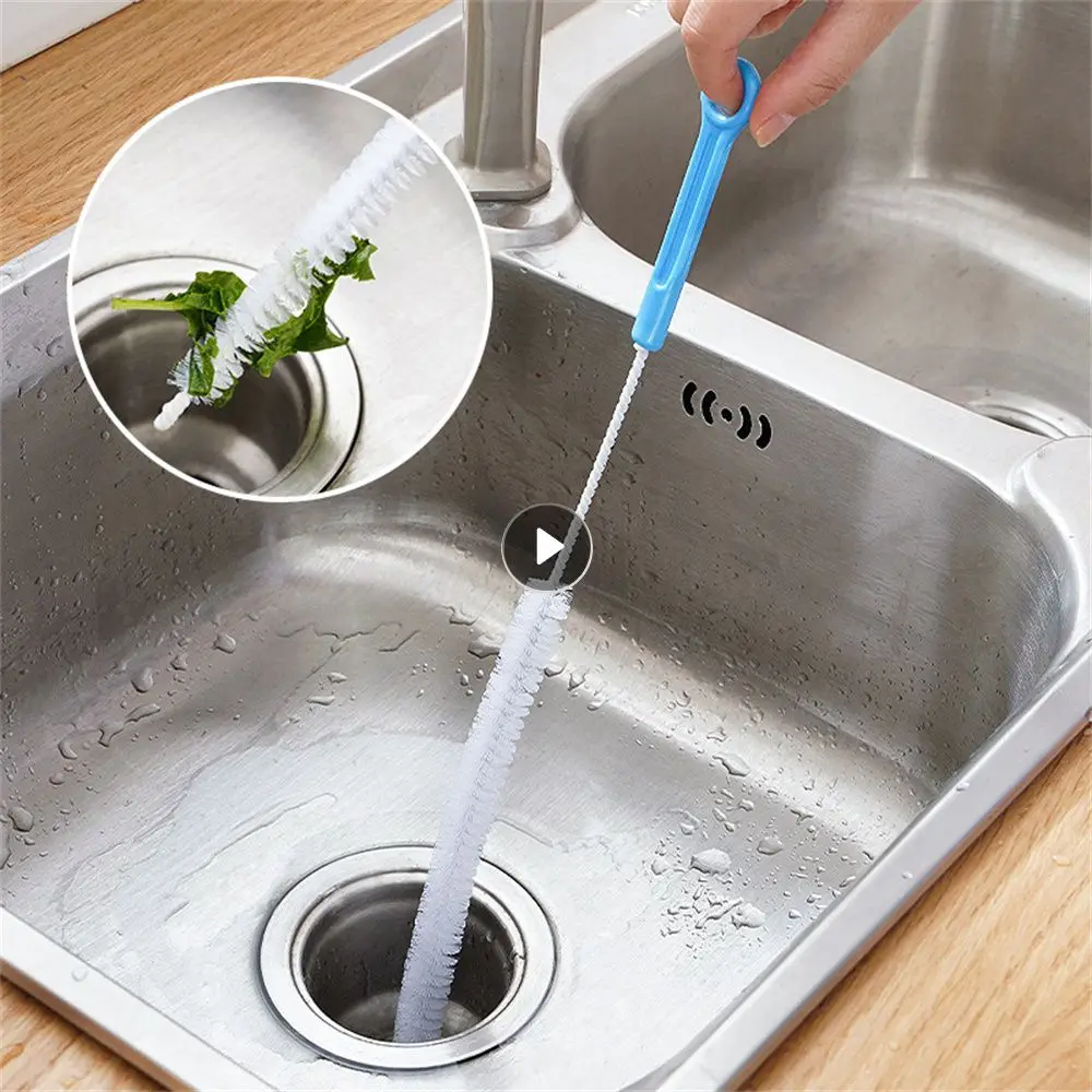 1PC 71CM Pipe Dredging Spiral Brush Sink Drain Overflow Cleaning Brush Bathroom Sewer Hair Catcher Clog Plug Hole Remover Tool