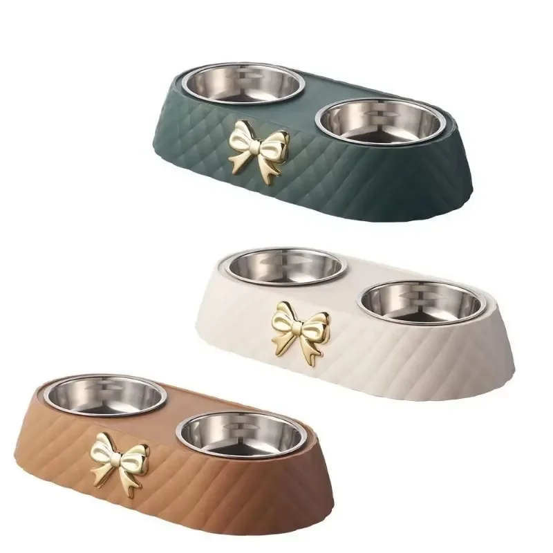 1-teiliges Bowtie-Hundefutterschüssel- und Katzen-Doppelschüssel-Set, Trinkzubehör für Haustiere – Detail 6