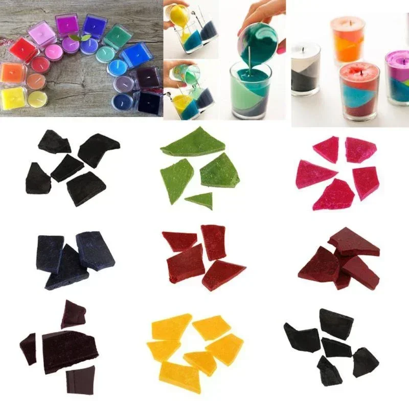 10g Candle Dye Chips Red Orange Blue Multi Color Flakes Candle Wax Dye For Paraffin Soy Purple Black Green White Wax Candle Mold