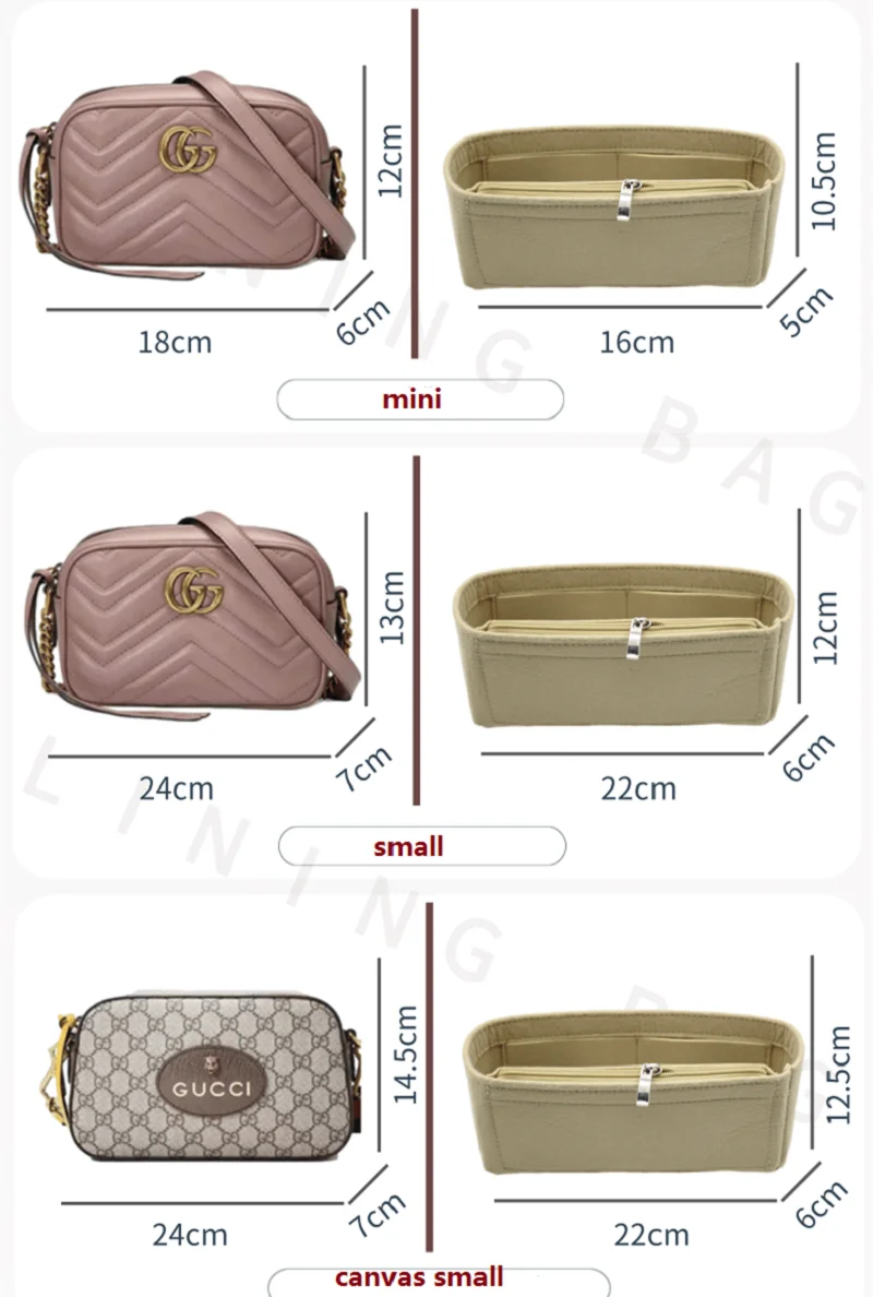 【Only Sale Inner Bag】Bag Organizer Insert For Gucci GG Marmont Matelasse Camera Organiser Divider Shaper Protector Compartment