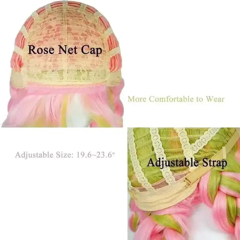 

3'x,4'f\6/5;e,8\v,5/Wig Mitsuri Ds Green And Pink Anime Cosplay Wigs With Pet For Halloween Costume Partyf;5,b'7\k.