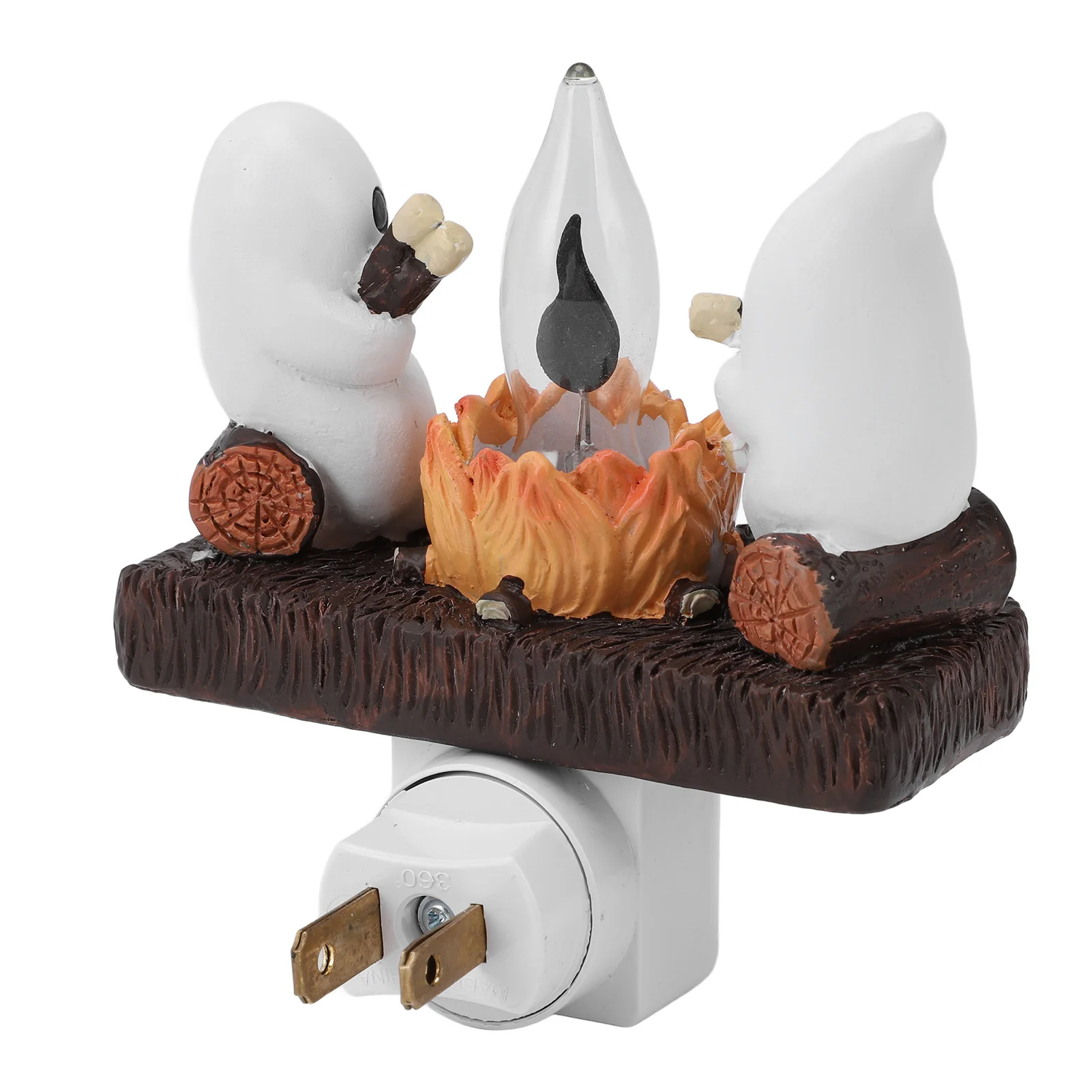 Fantasma Fuoco da campo Luce notturna tremolante Lampada da figurine per interni Lampada da parete in resina Luce notturna per falò per la decorazione domestica