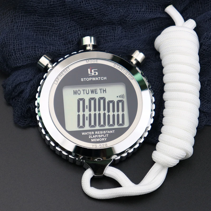 Metal Digital Timer Sports Stopwatch Water Resistant Memory Counter Luminous Stopwatch Hours Minutes Month Display 40h Countdown