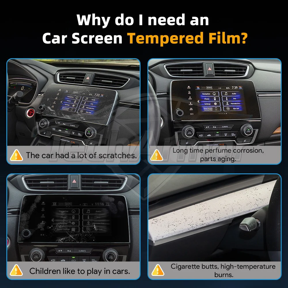 سيارة الزجاج المقسى طبقة رقيقة واقية لهوندا CR-V CRV 2017-22 السيارات لتحديد المواقع والملاحة شاشة عرض حامي الملحقات الداخلية