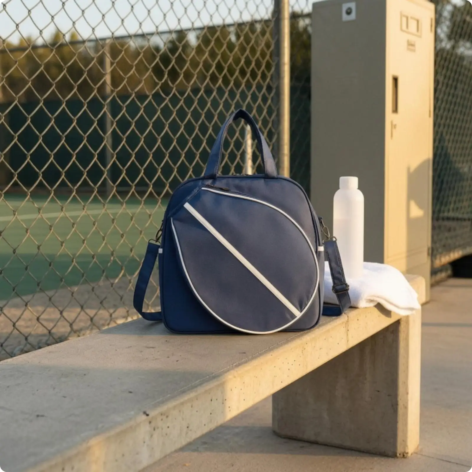 Durable Tennis Racquet Sports Carrier for Pickleball Gear with Zippered Pockets and Shoulder Strap