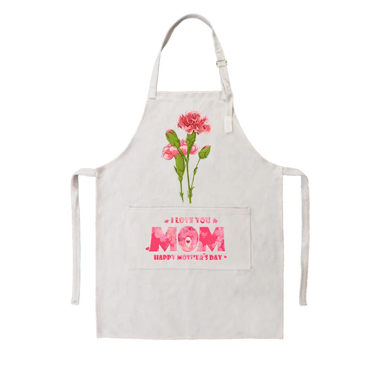 

DIY Sublimation Linen Kitchen Aprons with Pocket New Arrival Adjustable Chef Work Apron For Restaurant Bar Shop Supplies