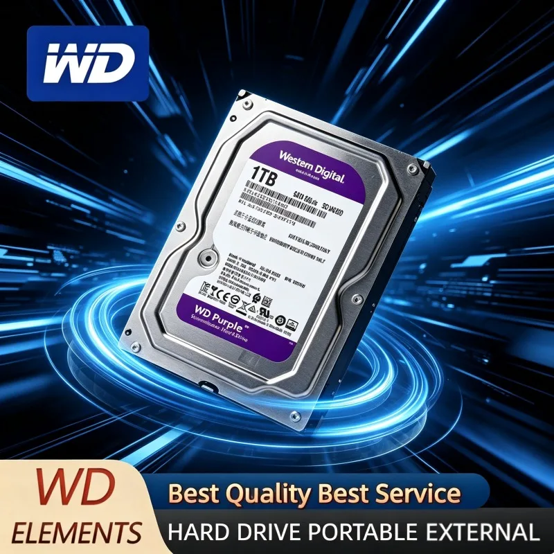 WD Purple Surveillance Internal Hard Drive 3.5-inch 64MB Cache SATA III 6Gb/s 1TB 2TB 3TB 4TB 6TB for CCTV DVR NVR
