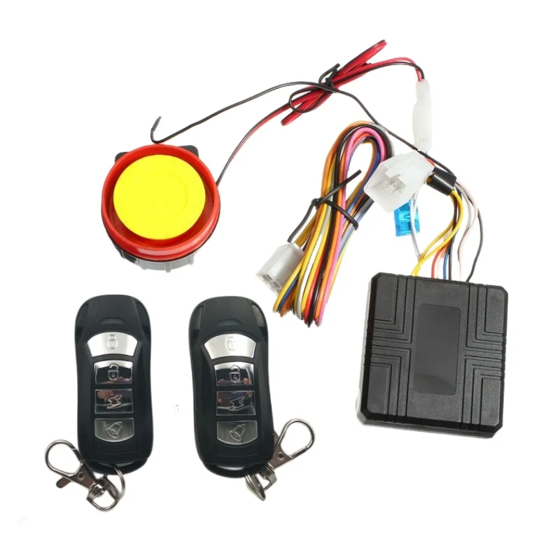 12V Motorcycle Theft Protection Remote Activation Motorbike Burglar Alarm Accessories With 2 Car Model Remote Control Key