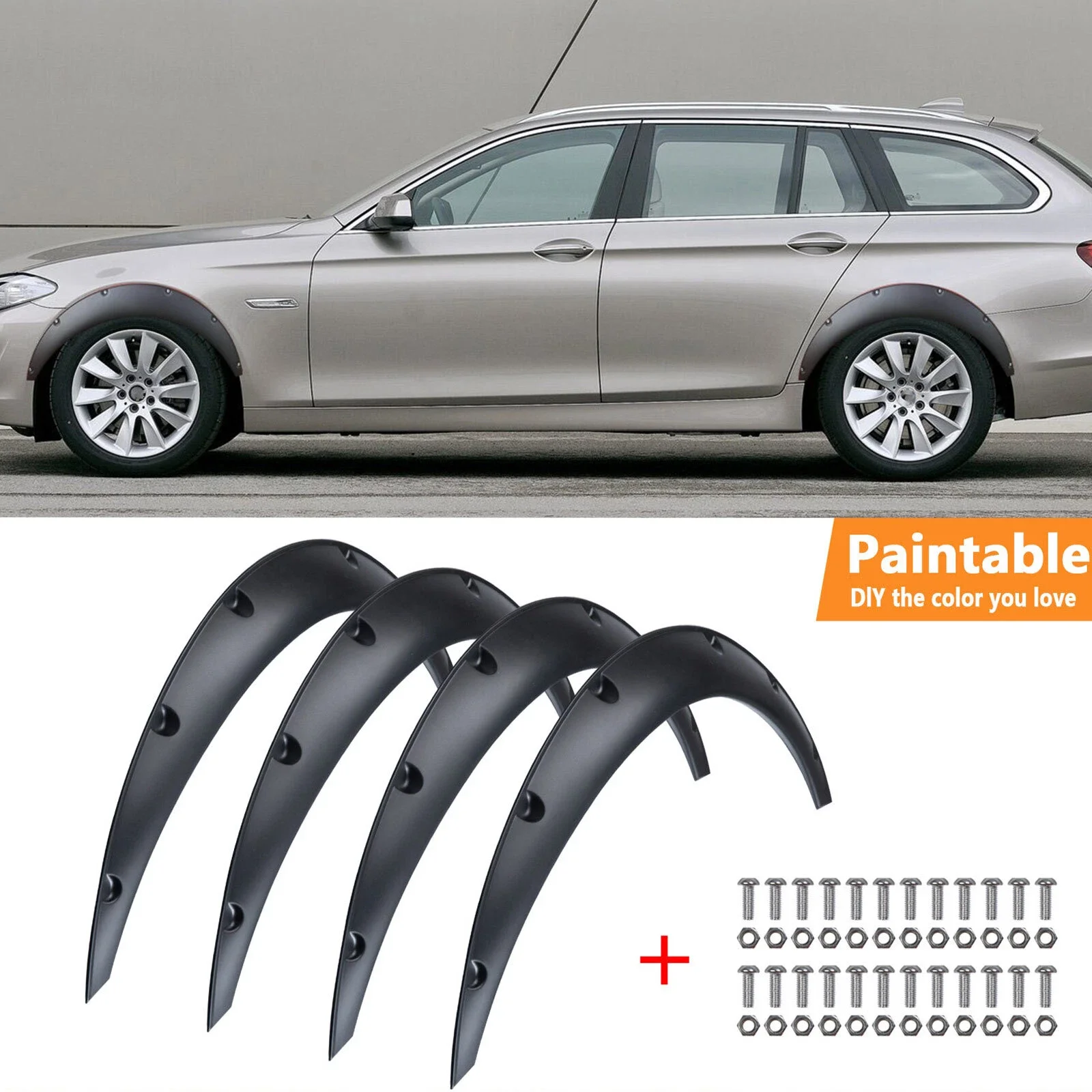 

4 шт., расширители крыльев, очень широкий комплект кузова, колесные арки для BMW-5-Series Touring2011