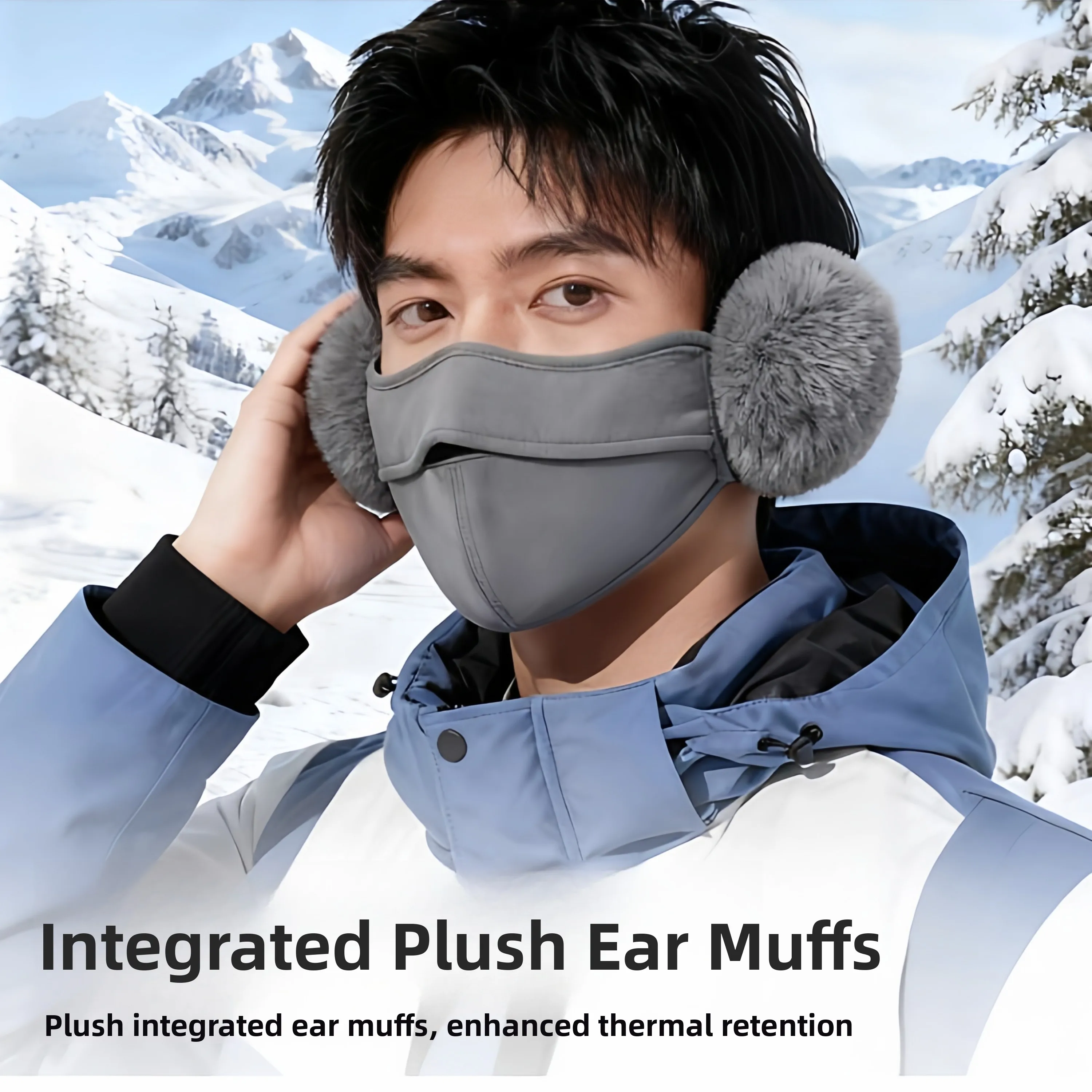 Thickened Ear Cover Winter Cycling Mask Unisex Warm Windproof Ear Protector Half Mask Bicycle Riding Face Cover Women's Style