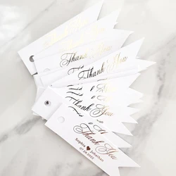 50pcs Custom Wedding Tags - Gold Foiled Thank you Tags, Hang Tags Personalized, Wedding Favor Tags, Bridal Shower Tag