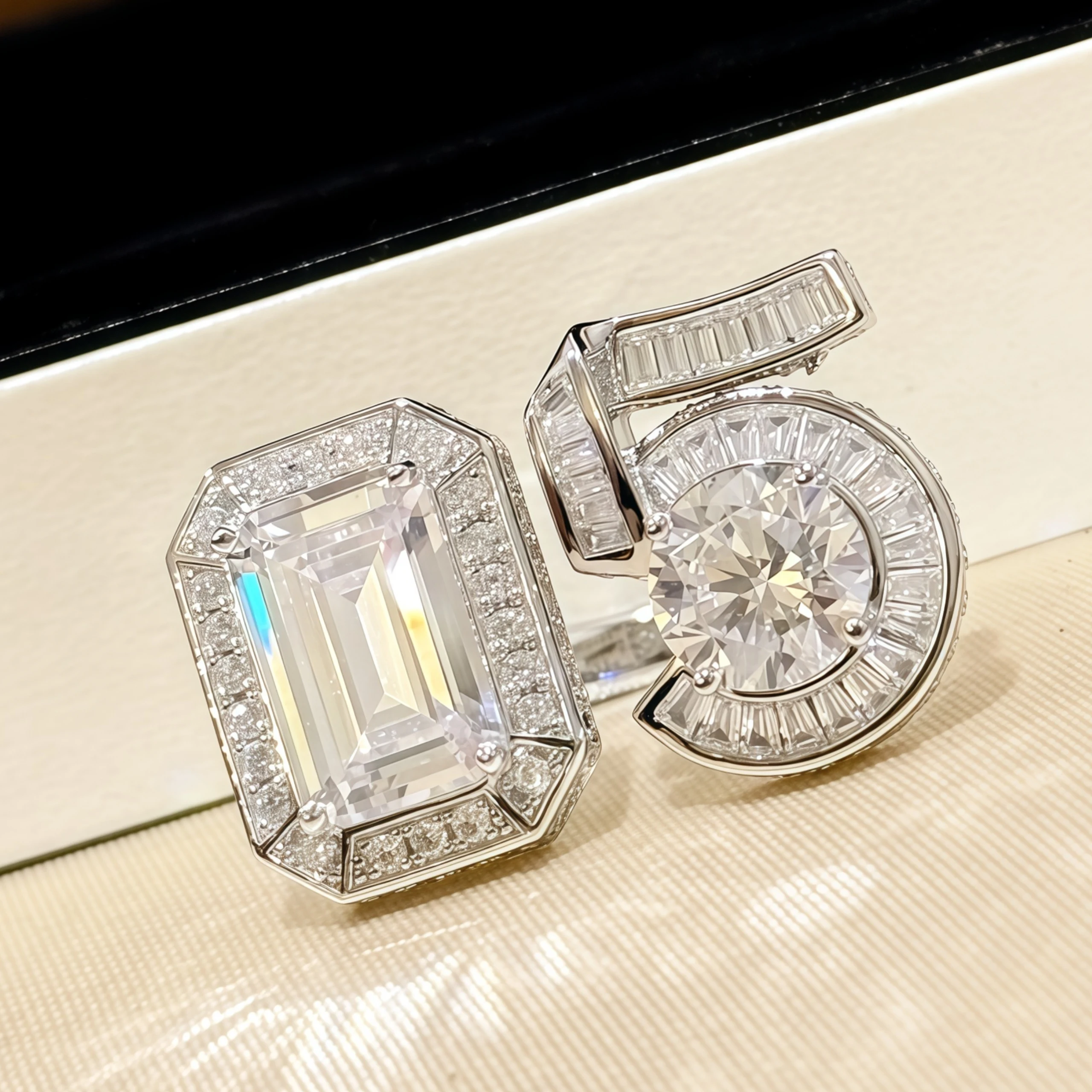 

Winkin Winsin Элитный бренд номер 5, регулируемое кольцо с цирконом, женское кольцо из стерлингового серебра 925 пробы, гладкое цифровое 5 колец, ювелирные изделия