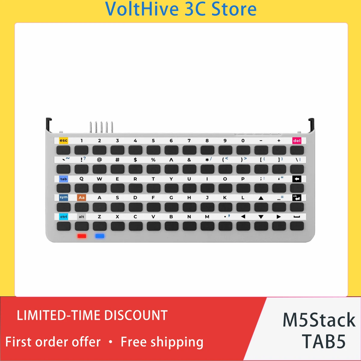 M5Stack Tab5 70 Key Physical Keyboard Input Expansion Module Dedicated Mechanical Keypad for DIY Electronics Programming Gift