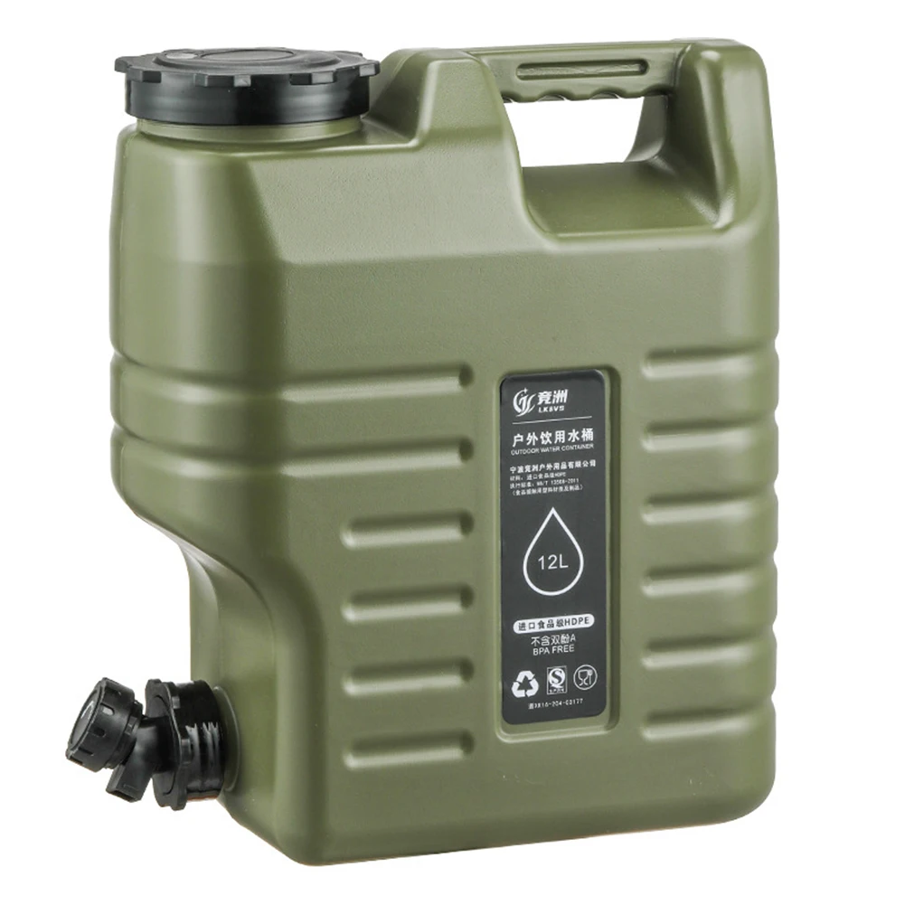 Distributeur d'eau sans BPA de qualité alimentaire, camping en plein air, randonnée, stockage d'urgence, 3.2 gallons, 12L, E27, PE, clics gratuits, vraiment aucune fuite