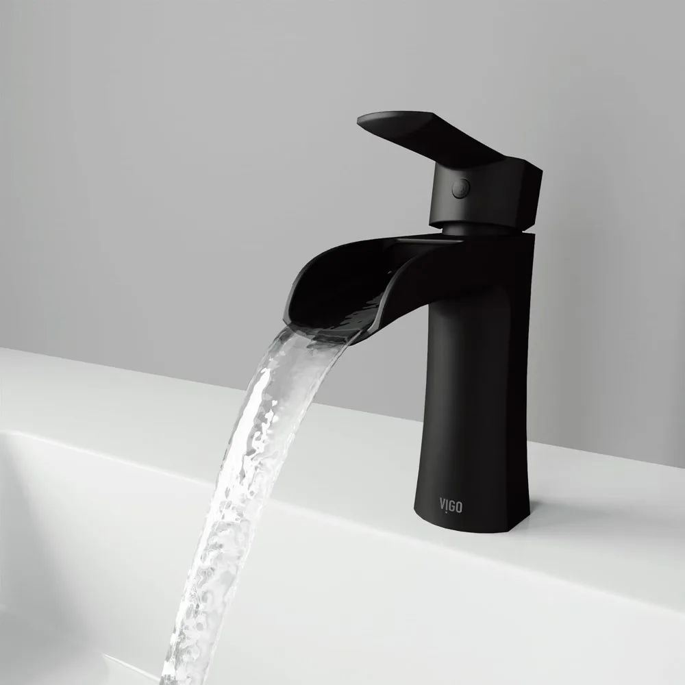 7-inch Matte Black Single Handle Bathroom Faucet with Single-Hole Design for Modern Vanity Sinks
