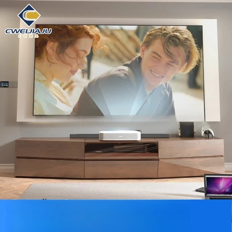LX  Solid Wood Large Size Laser TV Cabinet Smart Projector Dedicated Automatic Telescopic Stand