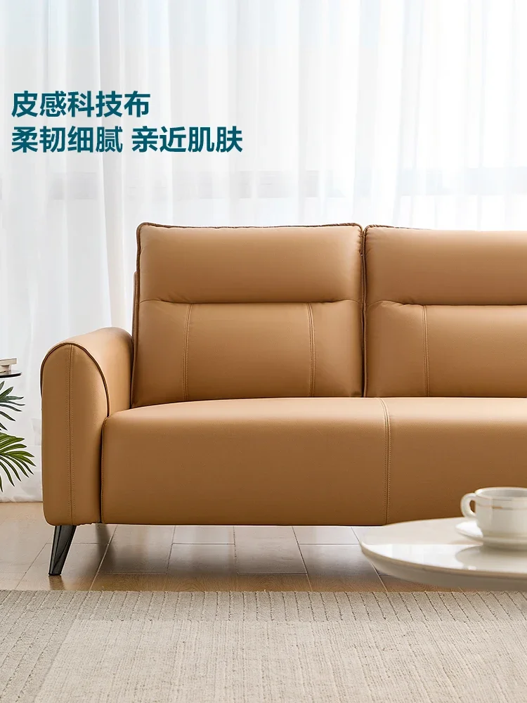 Sofá de tecido com tecnologia simples, sala de estar, apartamento pequeno, 4 pessoas