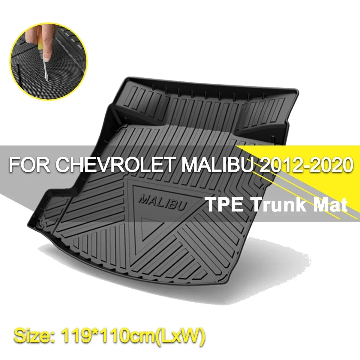 

Car Rear Trunk Cover Mat Waterproof Non-Slip Rubber TPE Cargo Liner Accessories For Chevrolet Malibu 2012-2020