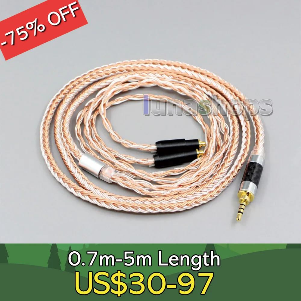 2.5mm 4pole TRRS Balanced 16 Core OCC Silver Mixed Headphone Cable For Shure SRH1540 SRH1840 SRH1440 LN005835