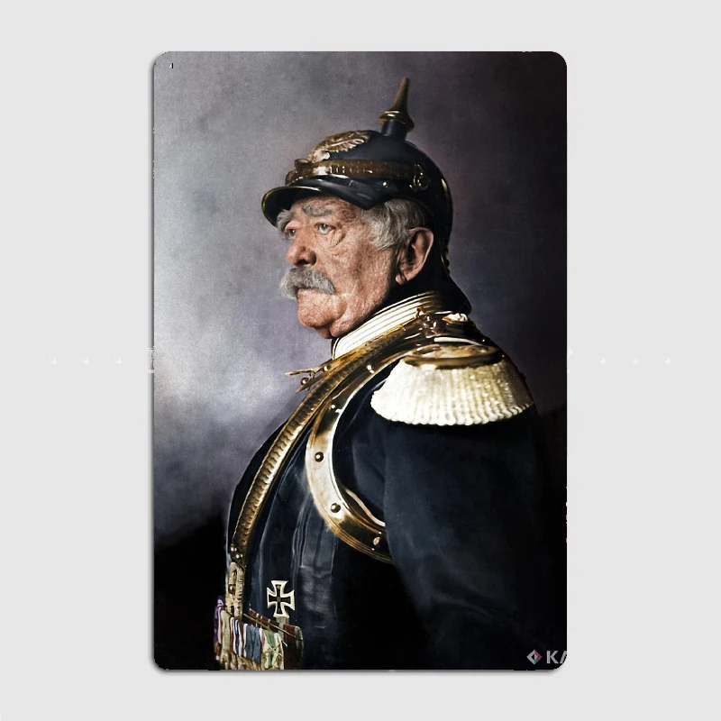 Otto Von Bismarck 1894 Colorized Poster Metal Plaque Garage Club Wall Plaque Club Home Funny Tin Sign Poster