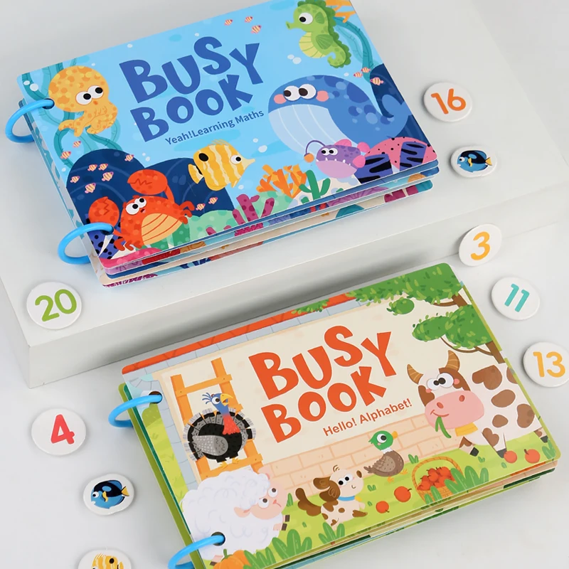 Montessori Baby Busy Book My First Quiet Book Letters Numbers Matching Puzzle Game Early Learning Education Toys for Children