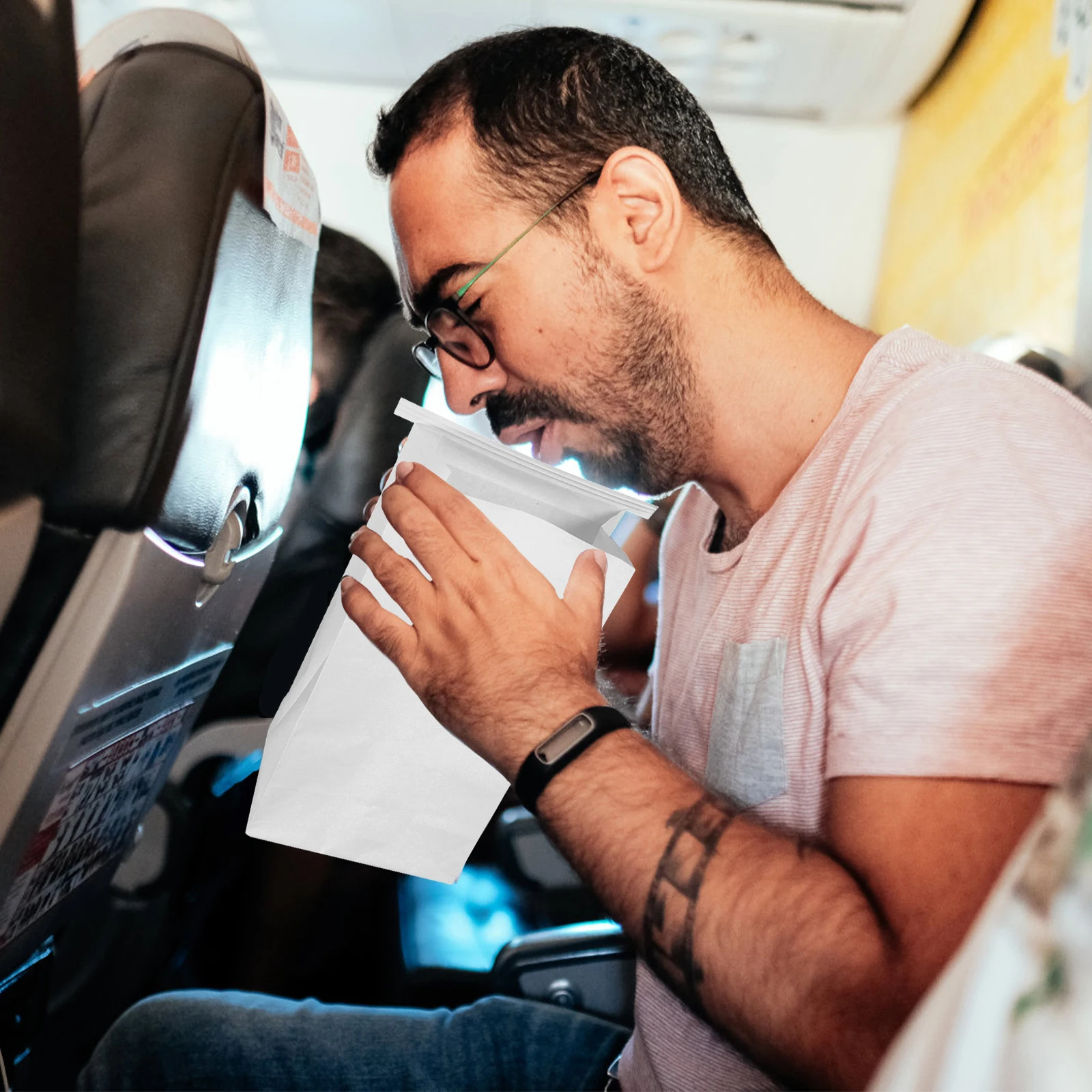 

25pcs Travel Vomit Bags Disposable Motion Sickness Emesis Pouches For Car Airplane Kids Pregnant Women Paper Barf Bags