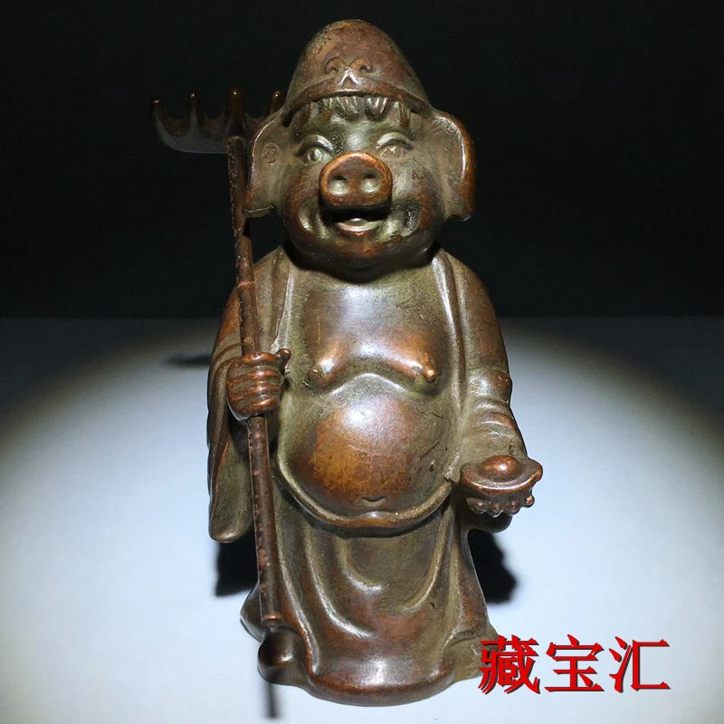 

Marshal Tianpeng, Journey West, Zhu Bajie, old bronze statues ornaments, tea pets, decorations, nostalgic old collections